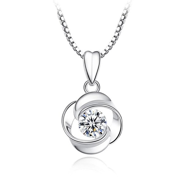 PandaHall Brass Micro Pave Cubic Zirconia Pendants, Clover, Clear, Platinum Brass+Cubic Zirconia Clover Clear