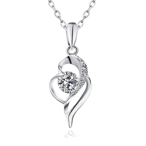 PandaHall Brass Micro Pave Cubic Zirconia Pendants, Heart, Clear, Platinum Brass+Cubic Zirconia Heart Clear