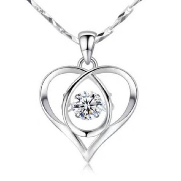 PandaHall Brass Micro Pave Cubic Zirconia Pendants, Heart, Clear, Platinum Brass+Cubic Zirconia Heart Clear