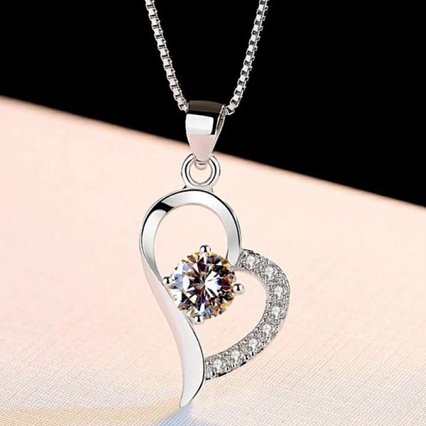 PandaHall Brass Micro Pave Cubic Zirconia Pendants, Heart, Clear, Platinum Brass+Cubic Zirconia Heart Clear