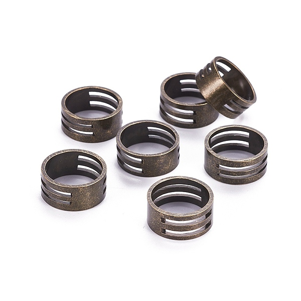 PandaHall Brass Rings, Assistant Tool, for Buckling, Open and Close Jump Rings, Nickel Free, Antique Bronze, 17mm Brass