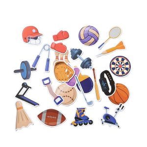 PandaHall Cartoon Fitness Equipment Paper Stickers Set, Adhesive Label Stickers, for Suitcase & Planner & Refigerator Decor, Sports Theme...