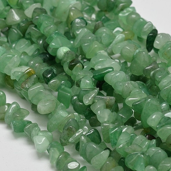 PandaHall Chip Natural Aventurine Beads Strands, 5~8x5~8mm, Hole: 1mm, 32 inch Green Aventurine Chip Green