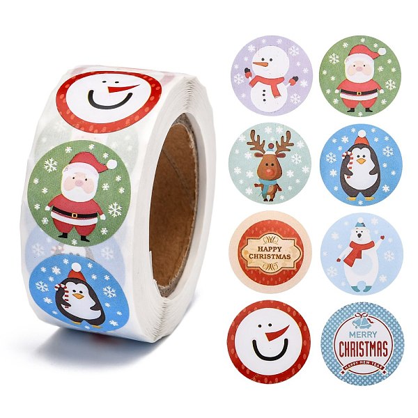 PandaHall Christmas Roll Stickers, 8 Different Designs Decorative Sealing Stickers, for Christmas Party Favors, Holiday Decorations…