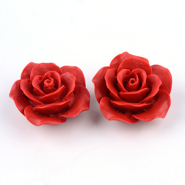 PandaHall Cinnabar Beads, Flower, FireBrick, 20x20x10mm, Hole: 2mm Cinnabar Flower Red