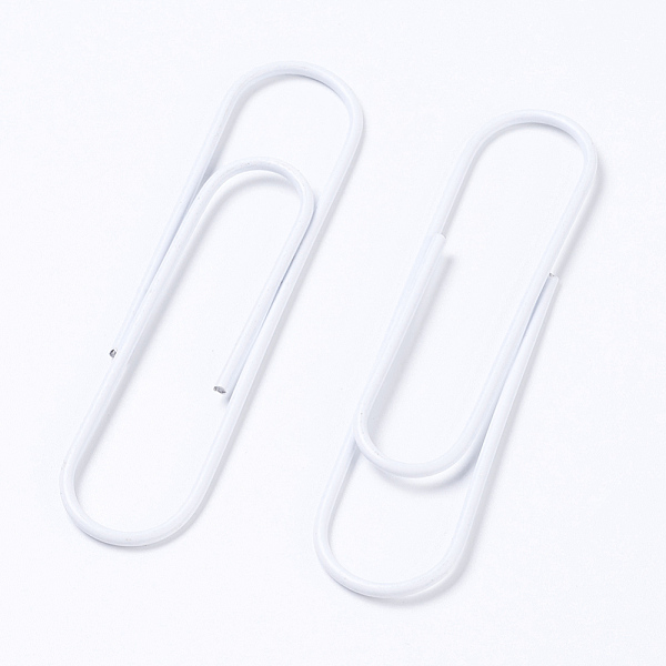 PandaHall (Clearance Sale)Iron Paper Clips, White, 98~100x25~27mm Iron White