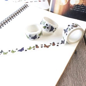 PandaHall Decorative Adhesive Paper Tape, for Card-Making, Scrapbooking, Diary, Planner, Envelope & Notebooks, Butterfly Pattern, 20mm...