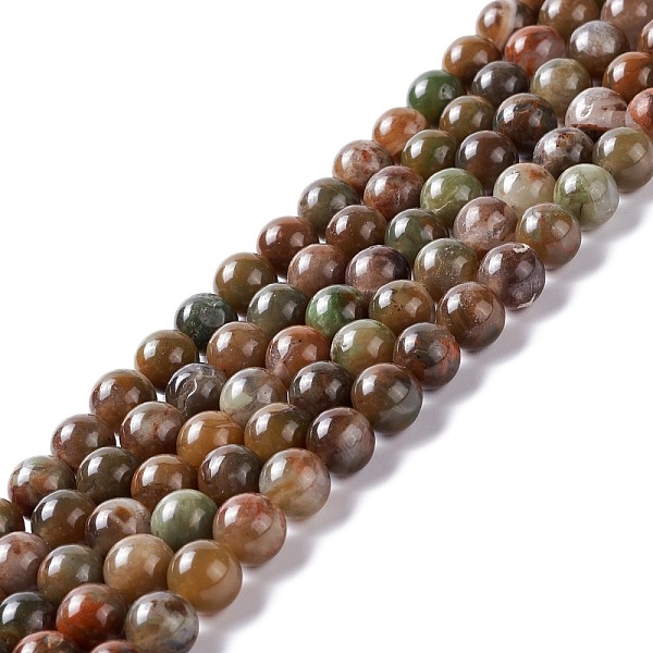 PandaHall Natural Agete Beads Strands, Round, 8mm, Hole: 1.2mm, about 49~50pcs/strand, 15.75~16.06 inch(40~40.8cm) Natural Agate Round