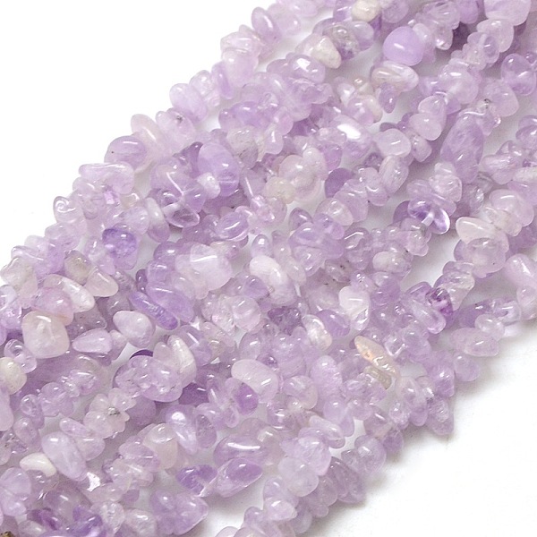 PandaHall Natural Amethyst Beads Strands, Chips, 6~10x4~6x3~!5mm, Hole: 1mm, about 32 inch Amethyst Chip