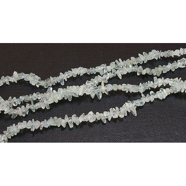 PandaHall Natural Aquamarine Chips Beads Strands, Dyed, 5~8mm, Hole: 0.3mm, about 32~32.5 inch Aquamarine Chip