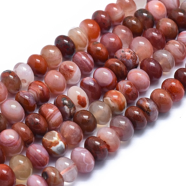 PandaHall Natural Carnelian Beads Strands, Rondelle, 11~12x7~10mm, Hole: 1.2mm, about 49~51pcs/strand, 15.35 inch~15.55 inch(39~39.5cm...