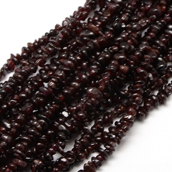 PandaHall Natural Garnet Beads Strands, Chips, 6~10x4~6x3~5mm, Hole: 1mm, about 32 inch Garnet Chip