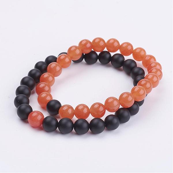 PandaHall Natural Gemstone Beads Stretch Bracelets, 2 inch~2-1/8 inch(53~55mm) Mixed Stone Multicolor