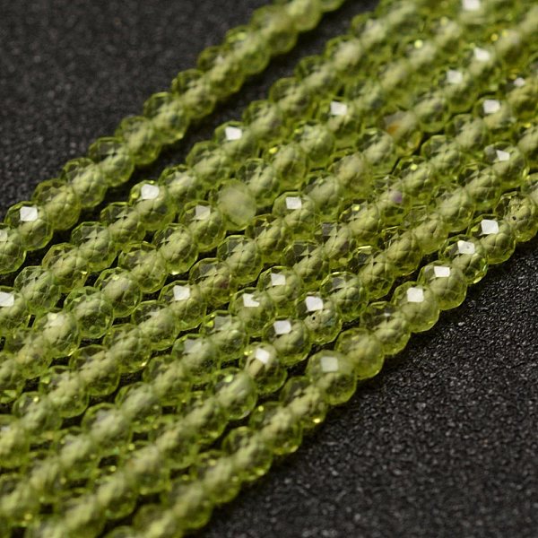 PandaHall Natural Peridot Beads Strands, Faceted, Rondelle, 3x2mm, Hole: 0.5~0.6mm, about 129~173pcs/strand, 15.5 inch(39.5cm) Peridot...