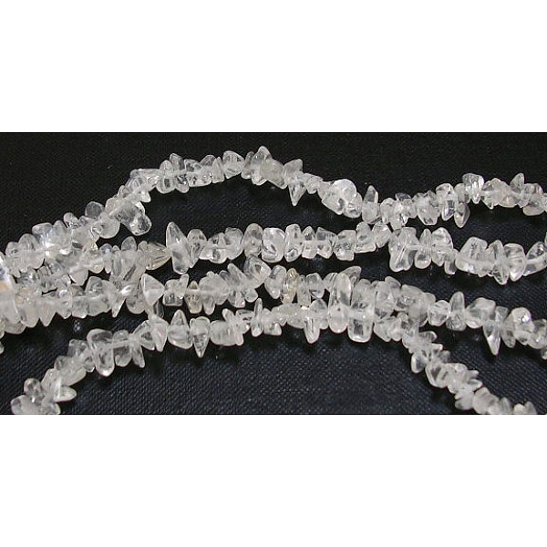 PandaHall Natural Quartz Crystal Chips Beads Strands, 5~8mm, Hole: 0.3mm, 31~32 inch Quartz Crystal Chip Clear