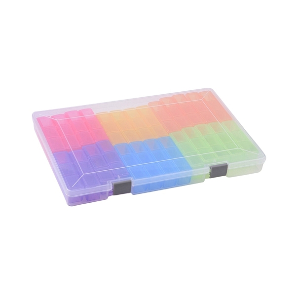 PandaHall Plastic Bead Storage Containers, Removable, 78 Compartments, Rectangle, Colorful, 35.8x23.9x3.4cm, 3 Compartments: about...