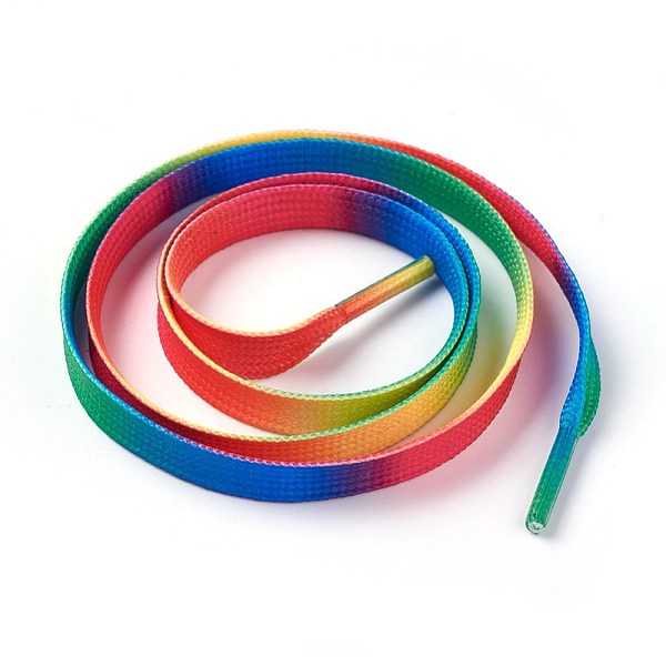 PandaHall Polyester Cord Shoelace, Colorful, 79~80cm, 8~9mm Polyester Flat