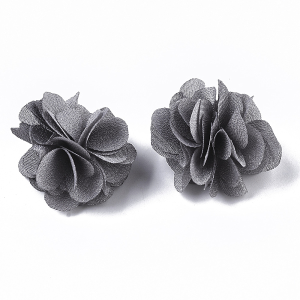 PandaHall Polyester Fabric Flowers, for DIY Headbands Flower Accessories Wedding Hair Accessories for Girls Women, Gray, 34mm Cloth Flower…