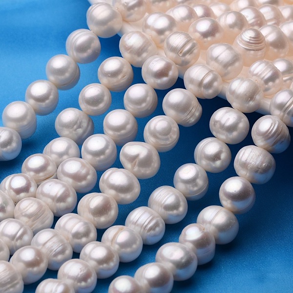 PandaHall Potato Natural Cultured Freshwater Pearl Beads Strands, Antique White, 11~12mm, Hole: 0.8mm, about 33~38pcs/strand, 13.7 inch~15.7...