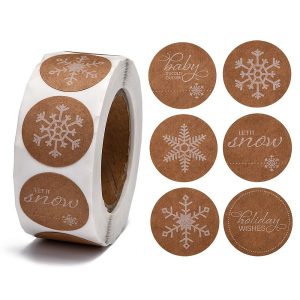 PandaHall Snowflakes Christmas Roll Sticker, Holiday Stickers Envelope Stickers, Decorative Presents Stickers, BurlyWood, 25mm, about...
