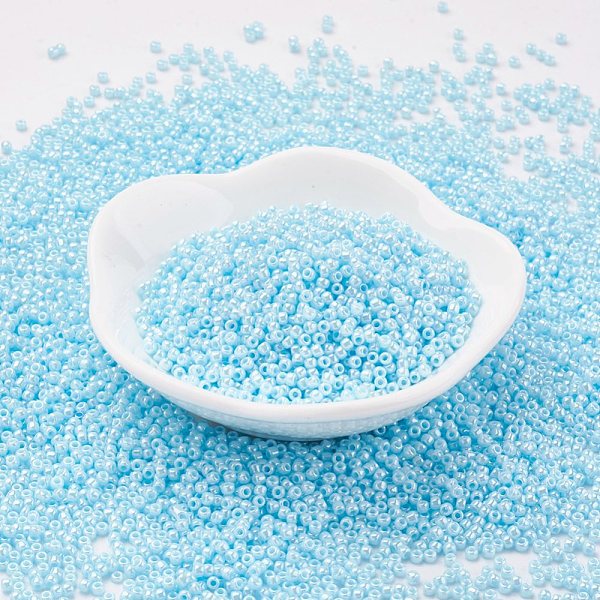 PandaHall (Toho code TR-11-124) TOHO Japanese Seed Beads, Round, 11/0, (124) Opaque Luster Pale Blue, 2x1.5mm, Hole: 0.5mm, about 933pcs/10g...