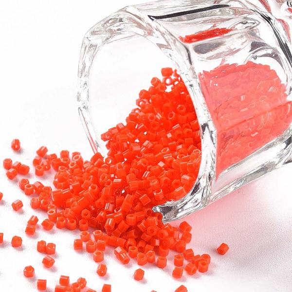 PandaHall TOHO Hexagon Beads, Japanese Seed Beads, 15/0 Two Cut Glass Seed Beads, (50) Opaque Sunset Orange, 15/0, 1.5x1.5x1.5mm, Hole...