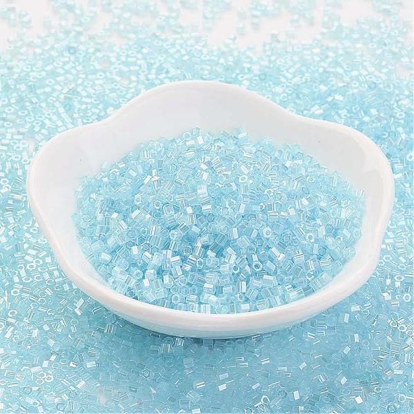 PandaHall TOHO Japanese Seed Beads, 11/0, Two Cut Hexagon, (143) Ceylon Aqua, 2x2mm, Hole: 0.6mm, about 44000pcs/pound Glass Cyan