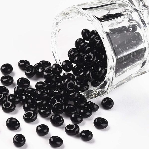 PandaHall TOHO Short Magatama Beads, Japanese Seed Beads, (49) Opaque Jet, 4.5x4x3mm, Hole: 1.2mm, about 450g/bag Glass Black