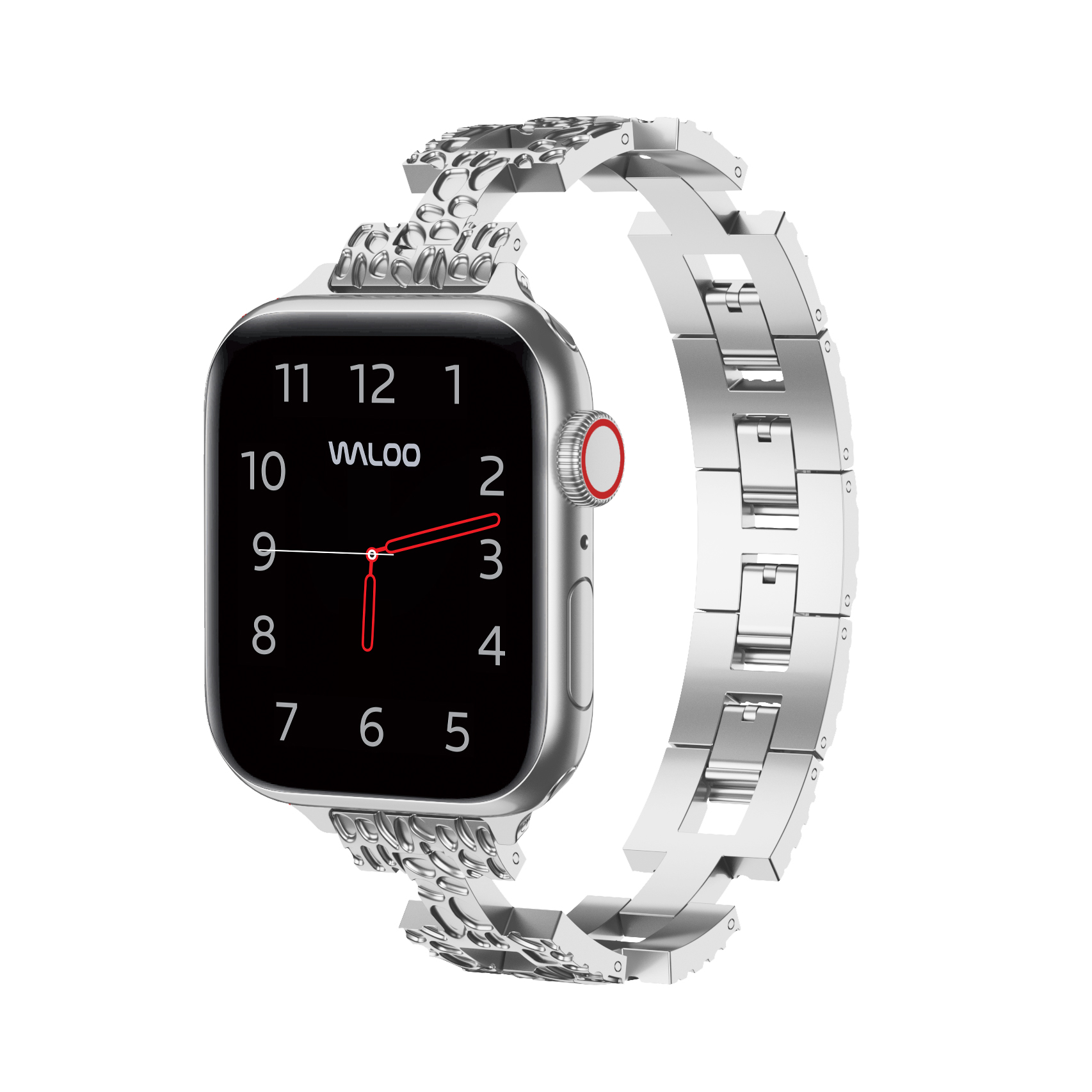 Pebble Styled Watch Band for Apple Watch - Silver 38/40/41MM