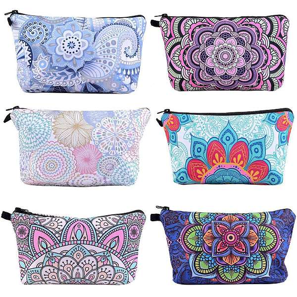 Pochettes cosmétiques zippées en bâche polyester 6 pièces 6 couleurs