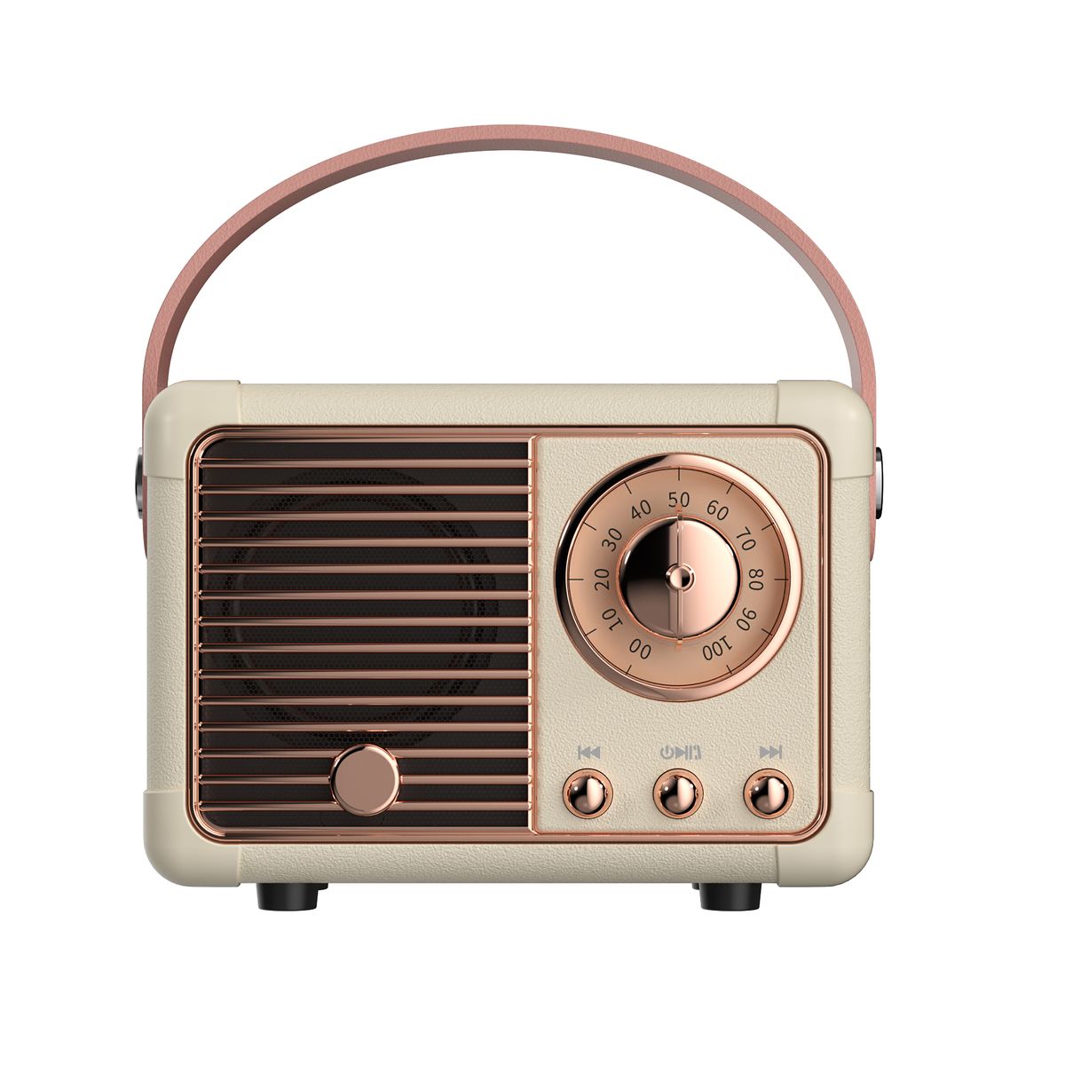 Portable Retro Vintage Bluetooth Speaker with FM Radio - Beige