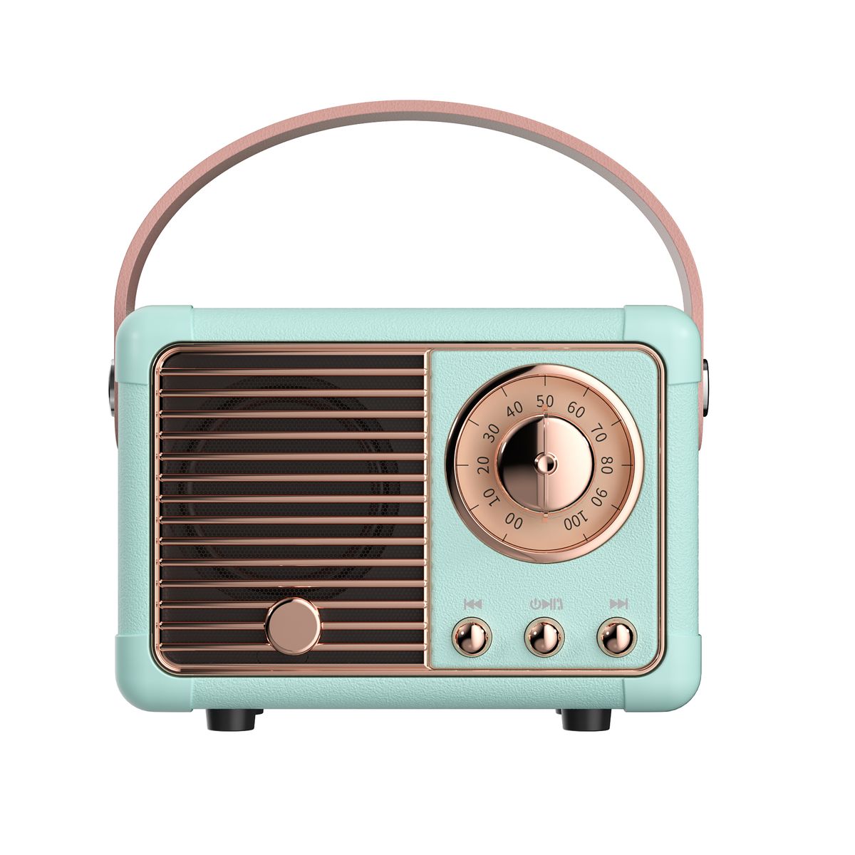 Portable Retro Vintage Bluetooth Speaker with FM Radio - Blue