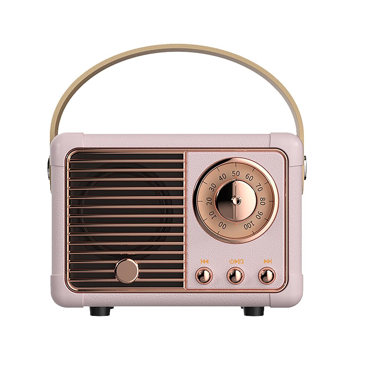 Portable Retro Vintage Bluetooth Speaker with FM Radio - Pink