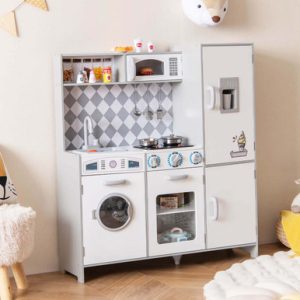 Pretend Play Kitchen for Kids with Real Sounds & Lights