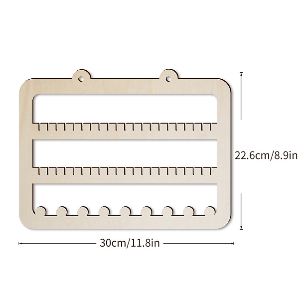 Rectangle Wood Wall Mounted Display Rack