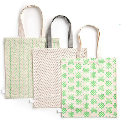 Reusable Organic Cotton Tote Style All-Purpose Bags (3-Pack)