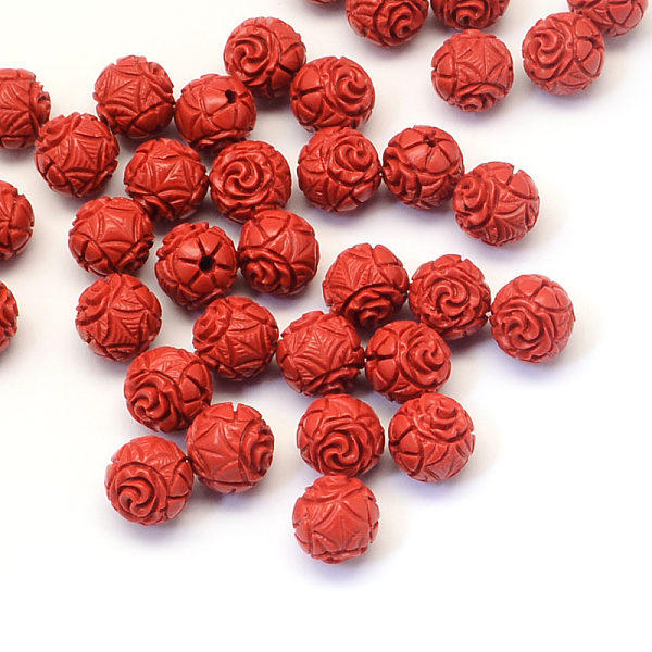 Round Cinnabar Beads