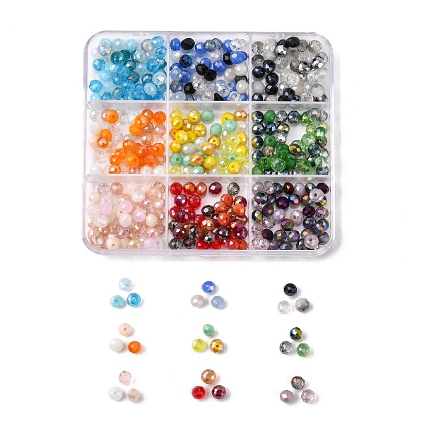 Set di perle di vetro placcato 396 pz 9 colori