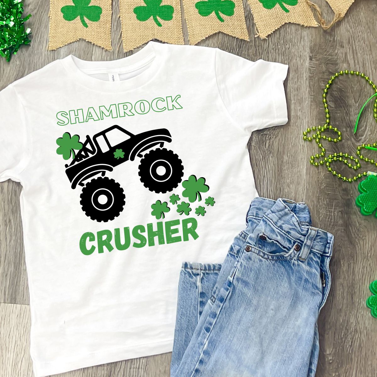 Shamrock Crusher T-Shirt for Kids - White / 12/18 Months