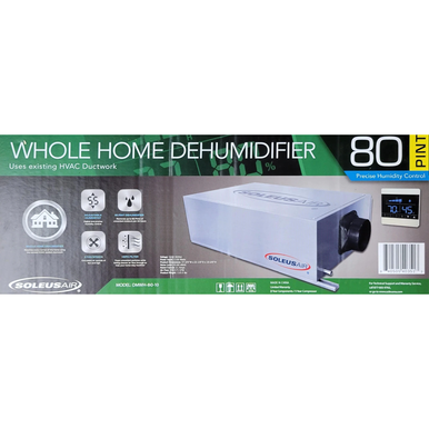 SoleusAir® 80-Pint Whole House Dehumidifier for HVAC with HEPA Filter