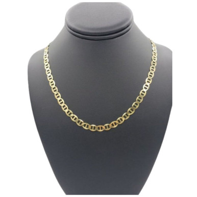 Solid 10K-Yellow-Gold 3mm Mariner Chain Necklace - 20''