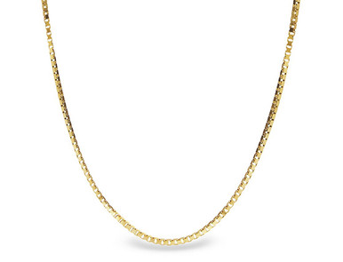 Solid 14K Yellow Gold Box Chain Necklace - 20-inch