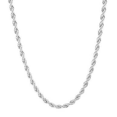 Solid .925 Sterling Silver Rope Chain - 1.2mm/22''