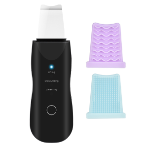 Sonic Skin Scrubber with 2 Interchangeable Silicone Heads - Black