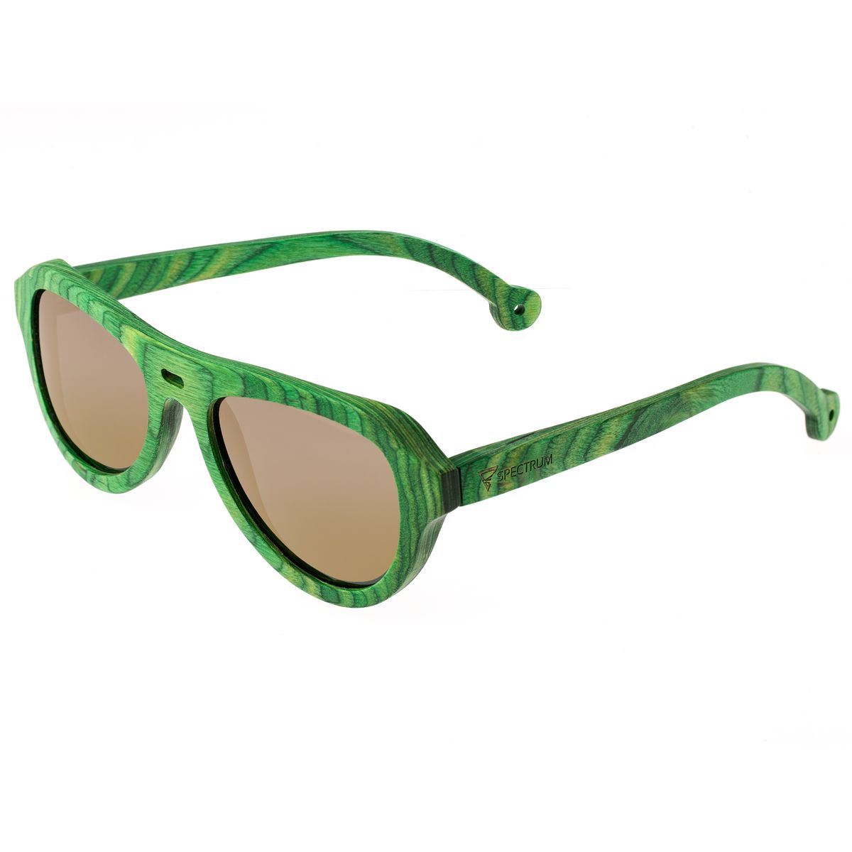 Spectrum Polarized Wooden Sunglasses – Morrison – Green/Gold