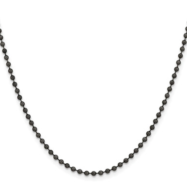 Stainless Steel Antiqued 2.4mm Beaded Ball Chain - 22-inch