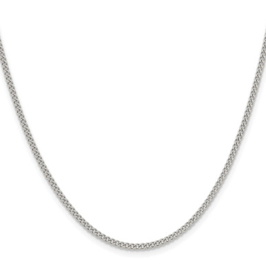 Stainless Steel Polished 2.25mm Round Curb Chain - 16-inch