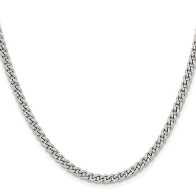 Stainless Steel Polished 4mm Round Curb Chain - 22"