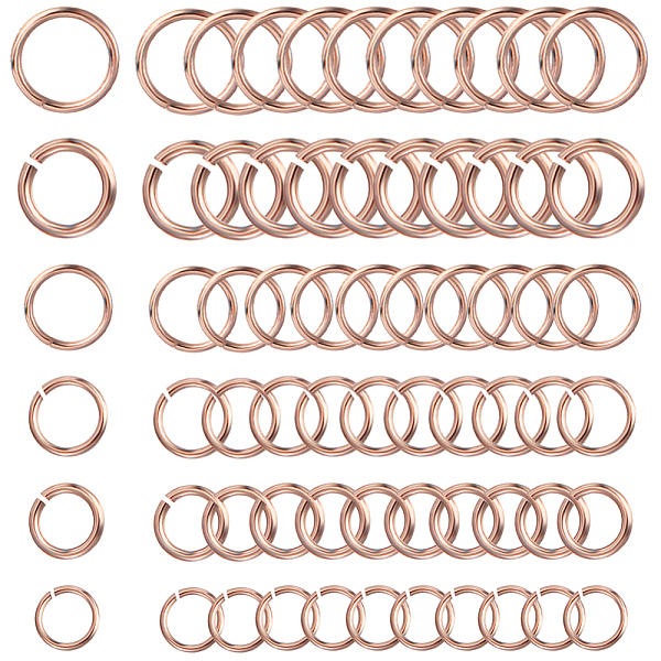 SUNNYCLUE 720Pcs 6 Styles 304 Stainless Steel Jump Rings