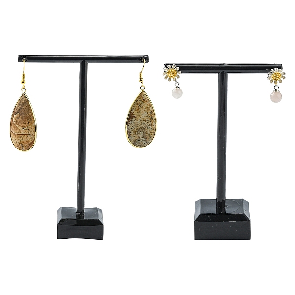 T Bar Organic Glass Earring Display Stand